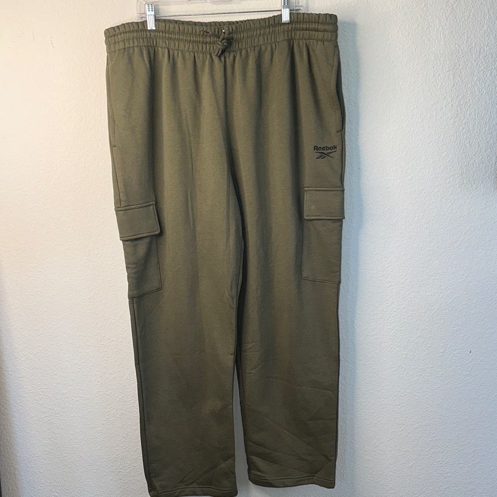 Reebok Khaki Joggers with Cargo Pockets